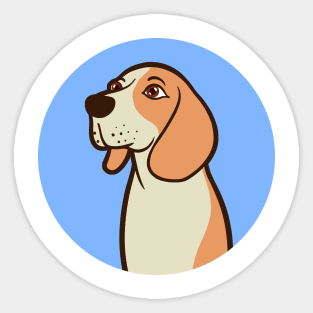 solemn dog looking up Sticker